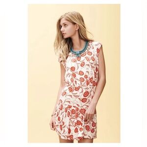 Anthropologie Leifnotes Scattered Stellata Floral Drip Waist Mini Dress S